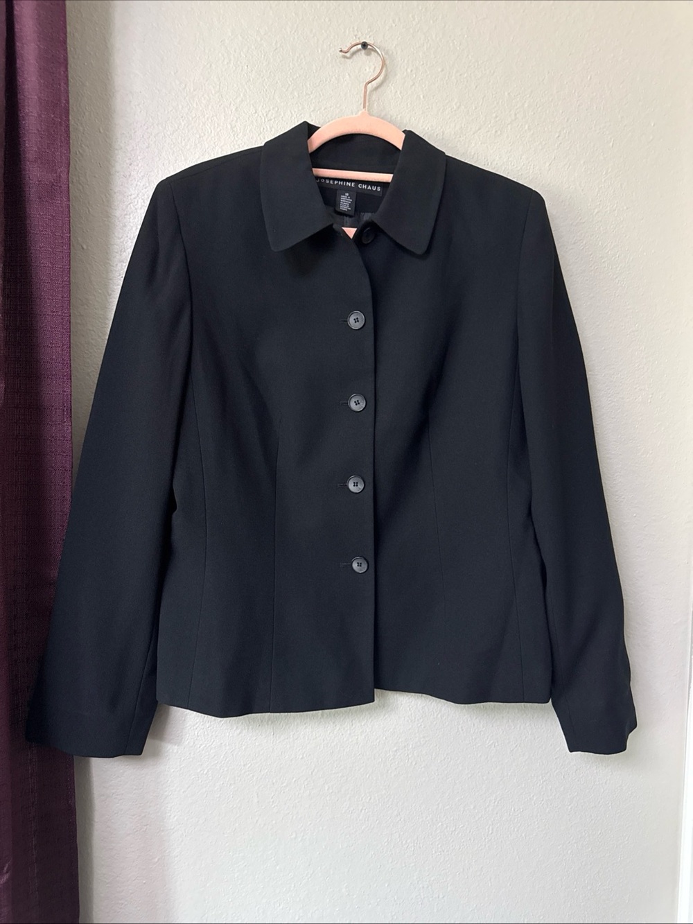 #843 Josephine Chaus Black Button-Down Blazer/Jacket Size 10